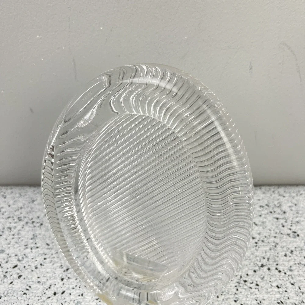 Vintage 80s 90s‎ Mikasa Crystal Chunky Glass Oval Picture Frame 6.5